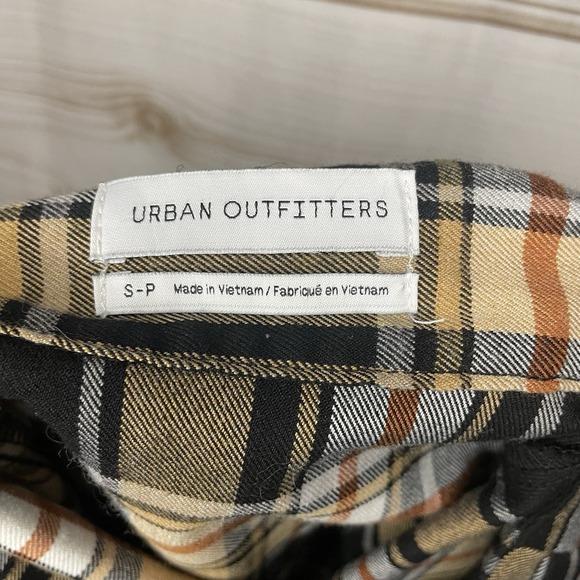 Urban Outfitters Y2K Mini Skirt Small Brown Plaid Schoolgirl Academia Pleated - Picture 4 of 8